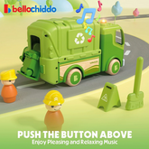 YCFUN Toy Wodden Car Truck Set, STEM Garbage Truck Vehicle Playsets Toys for Boys Kids Toddler Ages 3 4 5 6 7 8 Year Olds